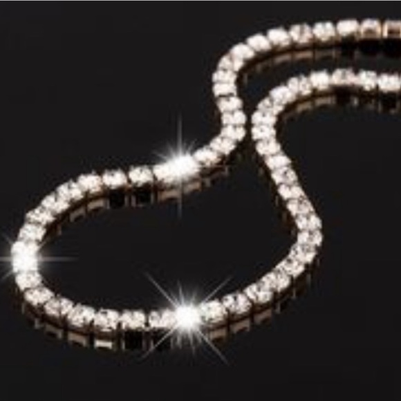 Silver 3-4mm Full Drill Fine Tennis Bridal Eternity Bracelet - Picture 3 of 16